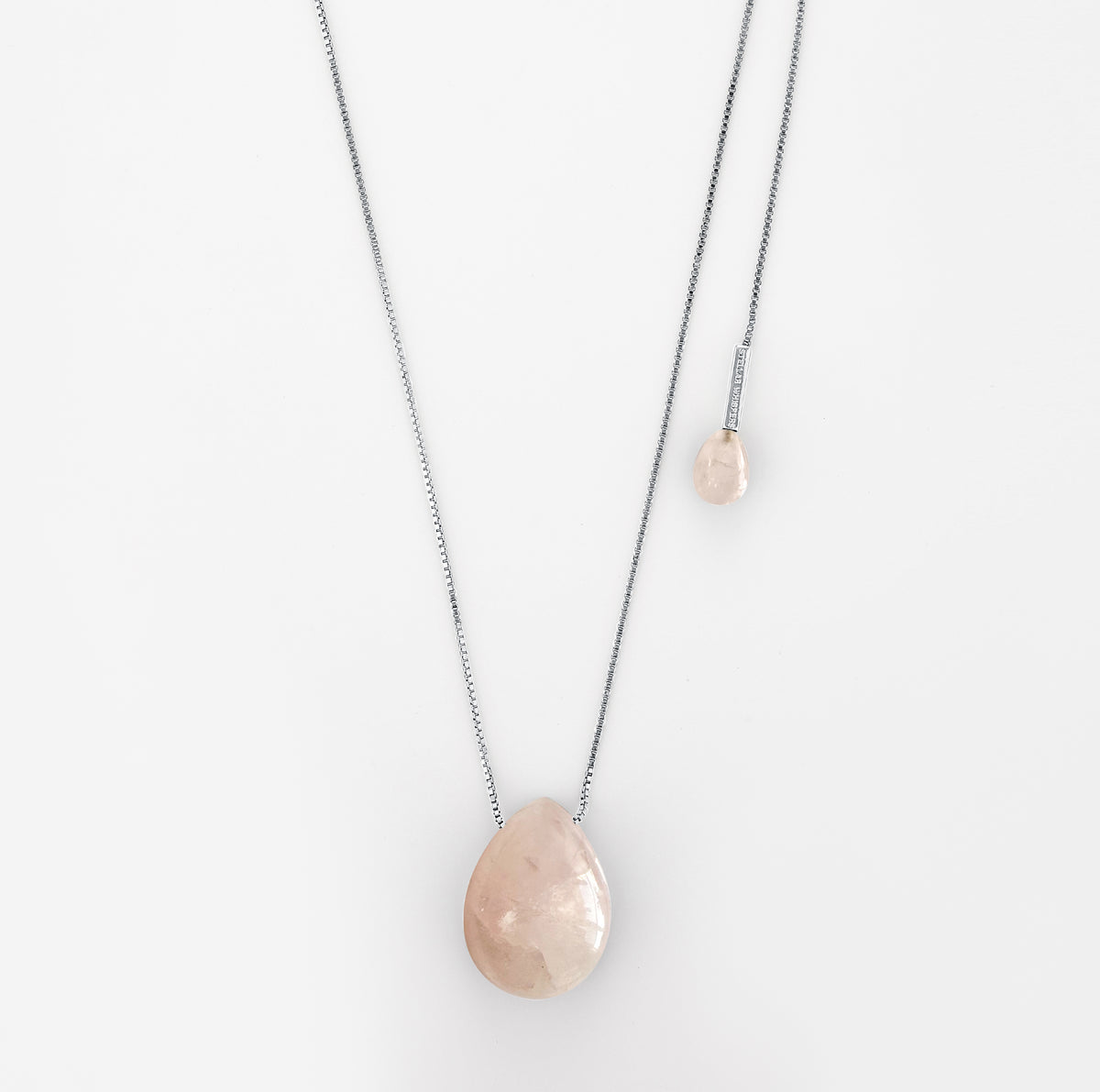 Lumi Pendant Necklace Rose Quartz Silver Stellar Whispers