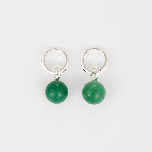 Grace Earrings Aventurine Silver Stellar Whispers