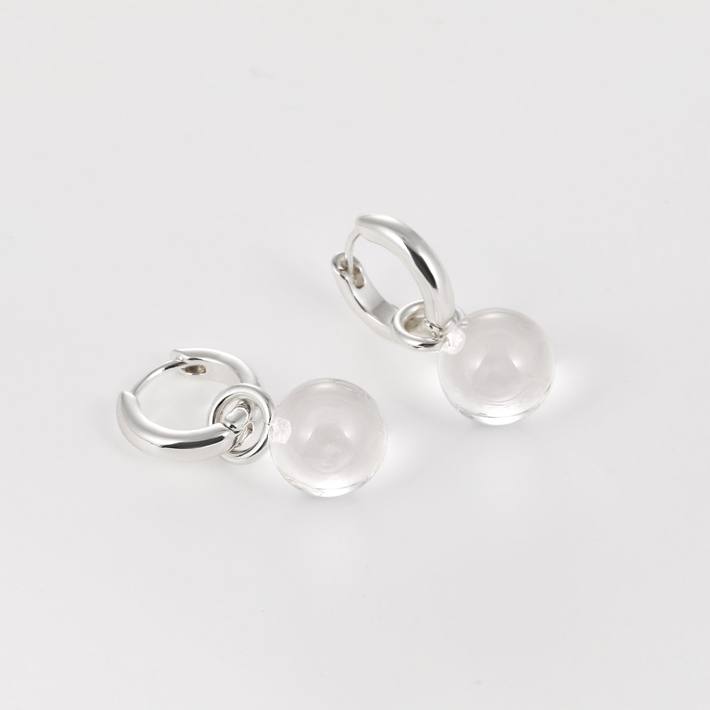 Grace Earrings Clear Quartz Silver
