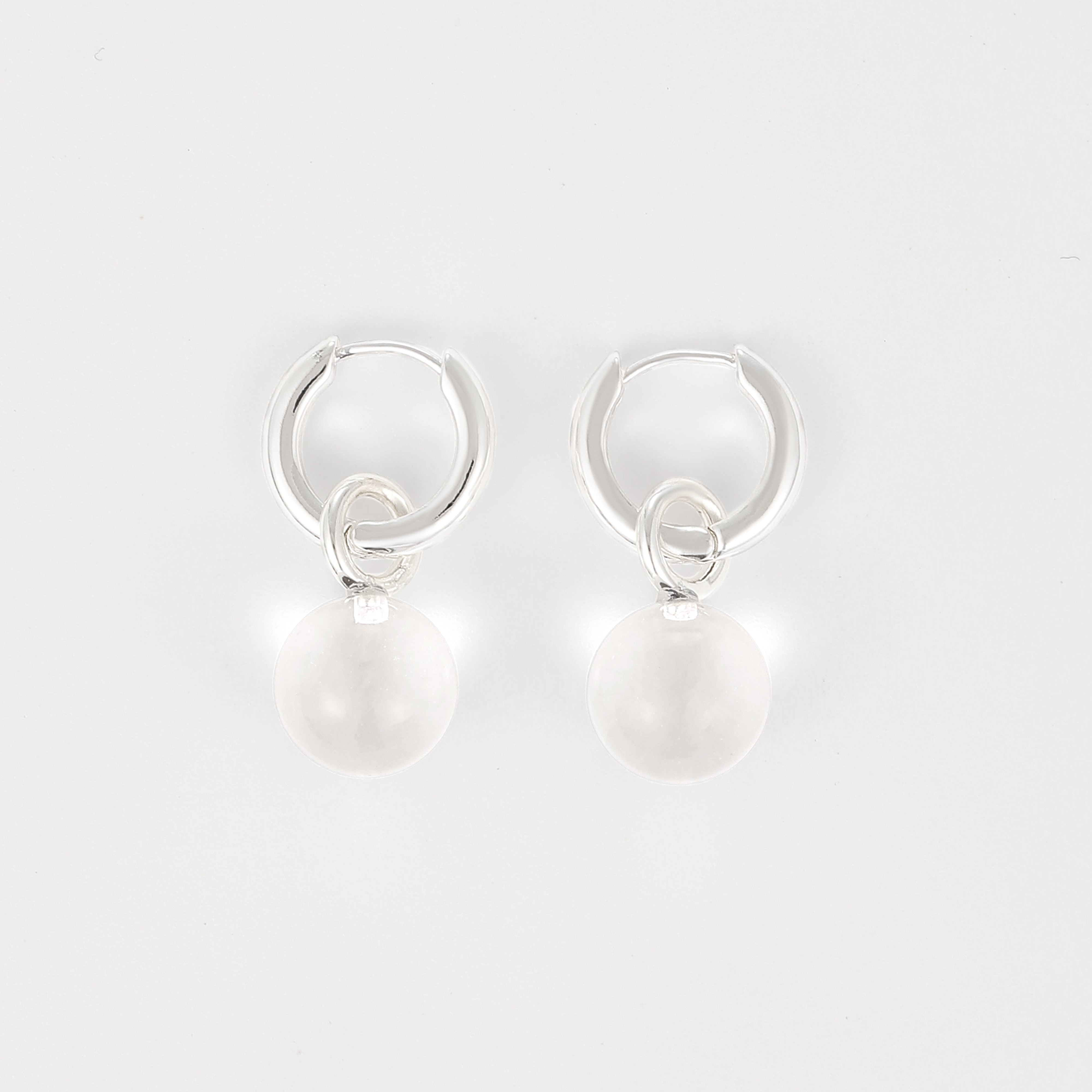 Grace Earrings Clear Quartz Silver