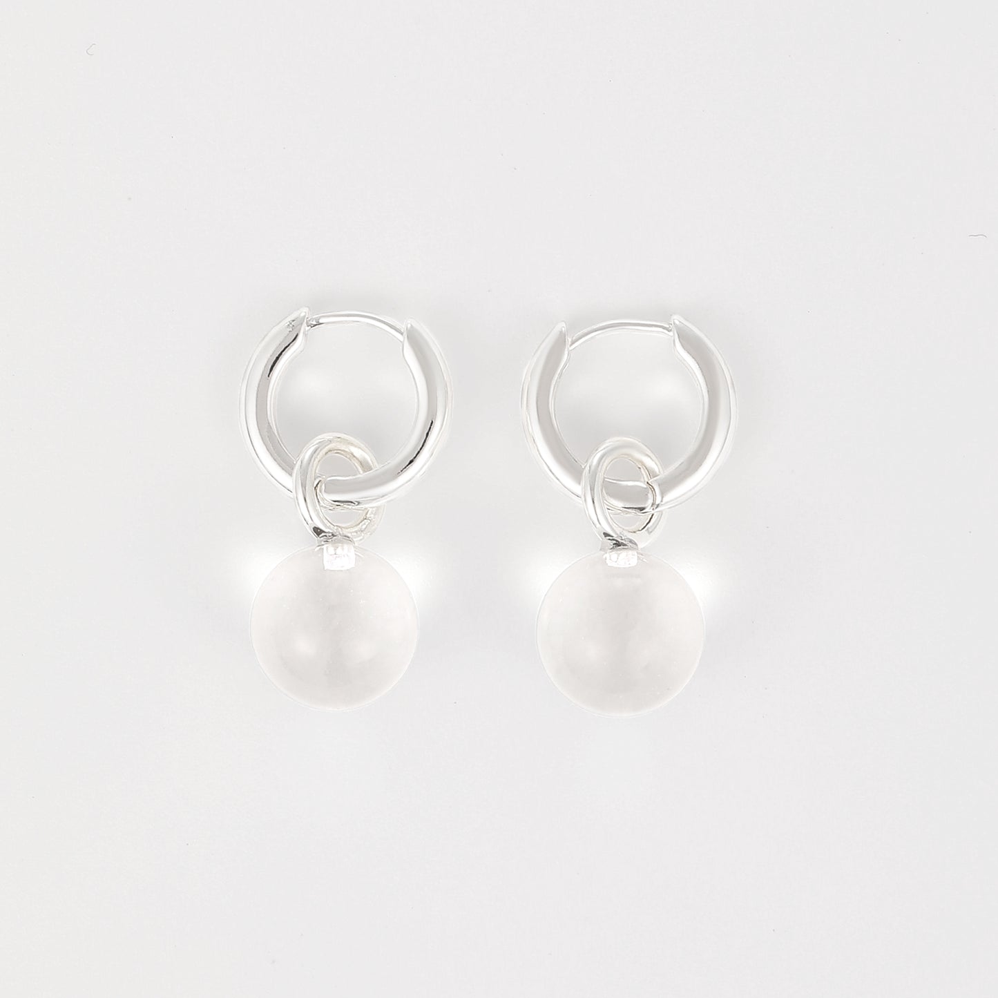 Grace Earrings Clear Quartz Silver