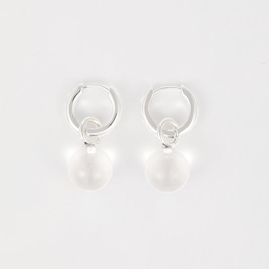 Grace Earrings Clear Quartz Silver