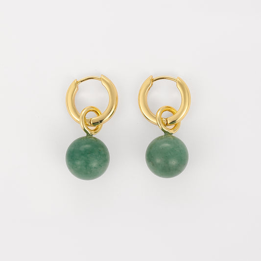 Grace Earrings Aventurine Gold