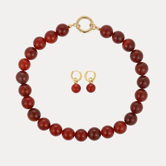 Grace Carnelian Gold Set 42cm Stellar Whispers