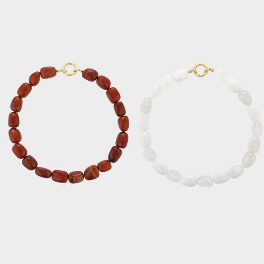 Ignite Red Jasper & Clear Quartz Set 42cm Stellar Whispers