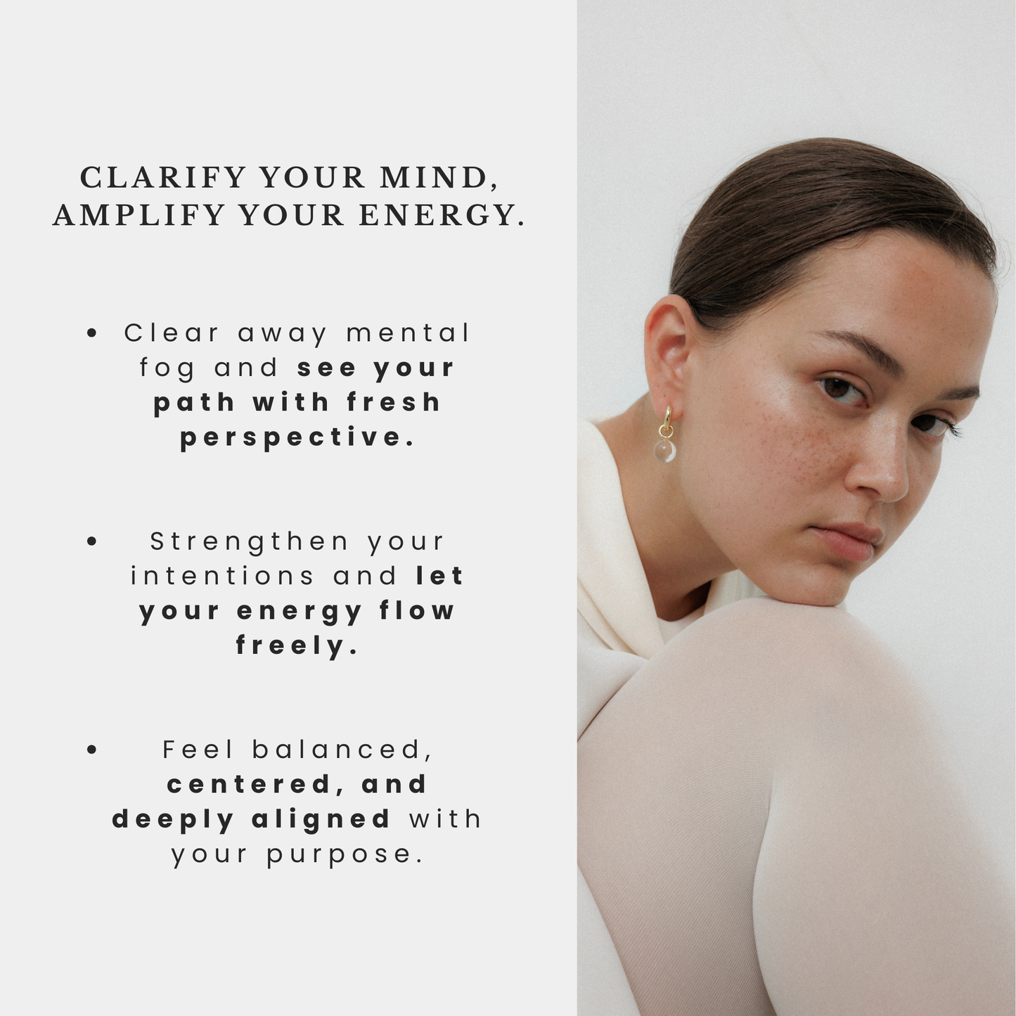 Grace Earrings Clear Quartz Gold Stellar Whispers