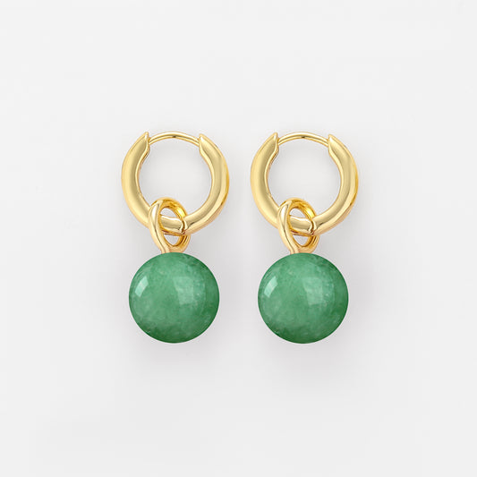 Grace Earrings Aventurine Gold