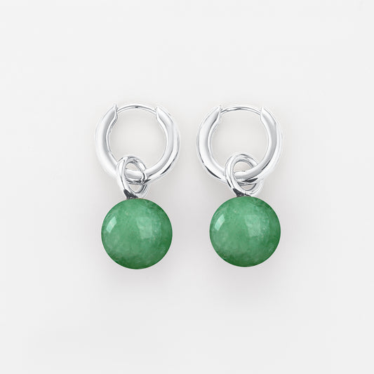 Grace Earrings Aventurine Silver