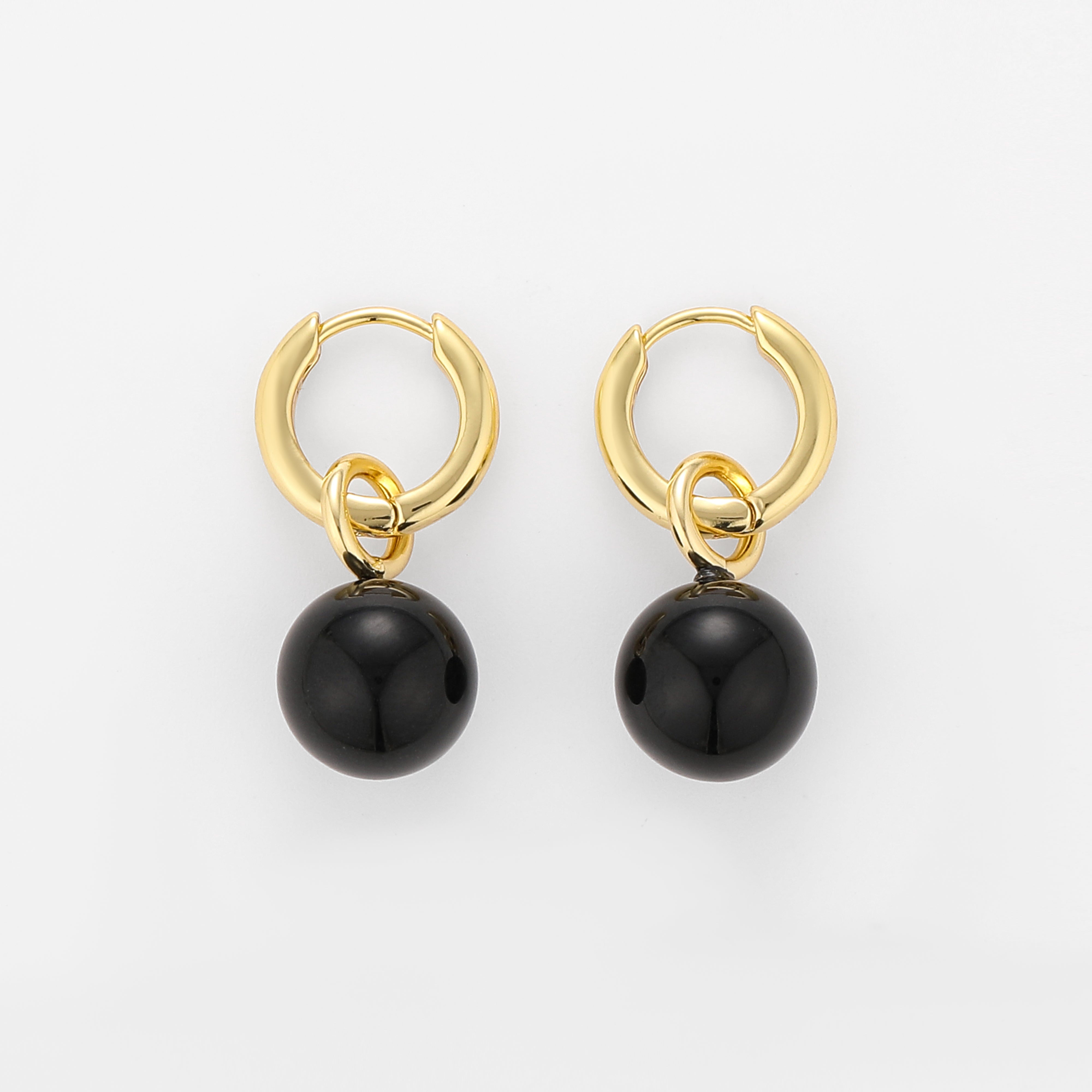 Grace Earrings Black Onyx Gold