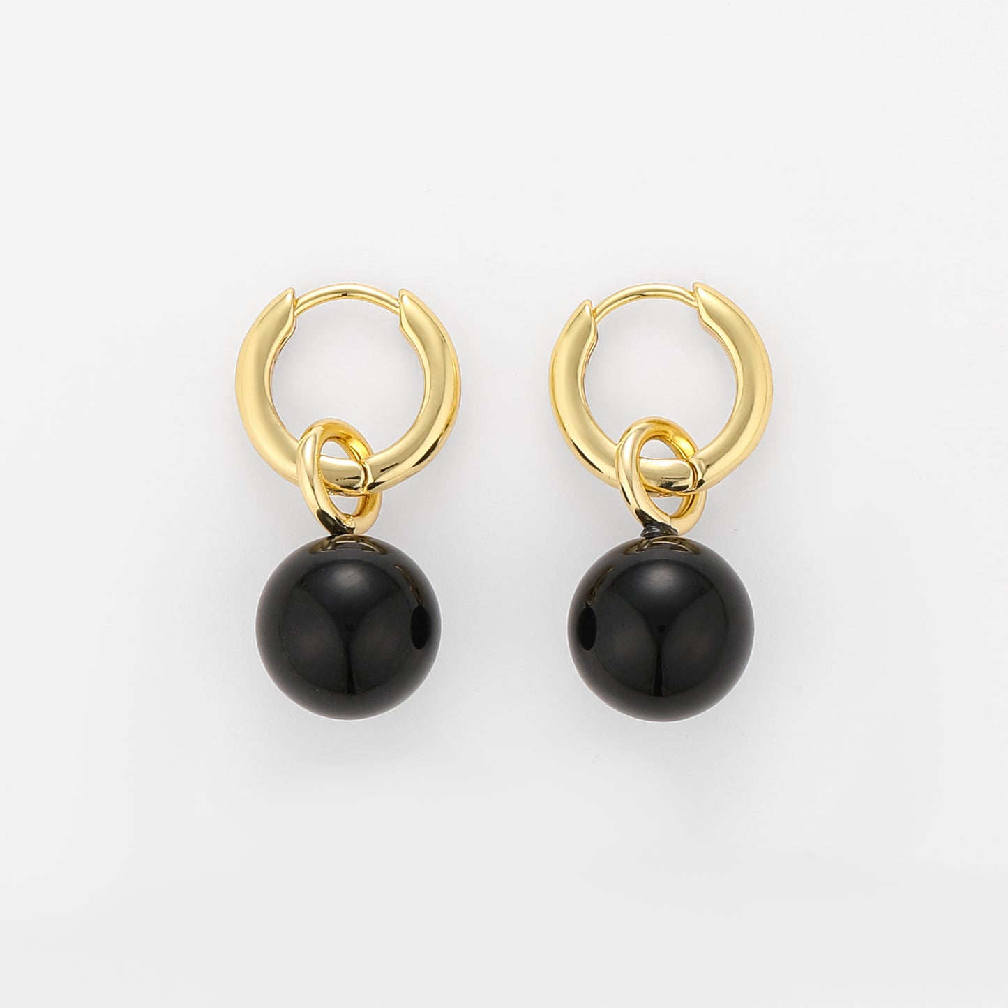 Grace Earrings Black Onyx Gold