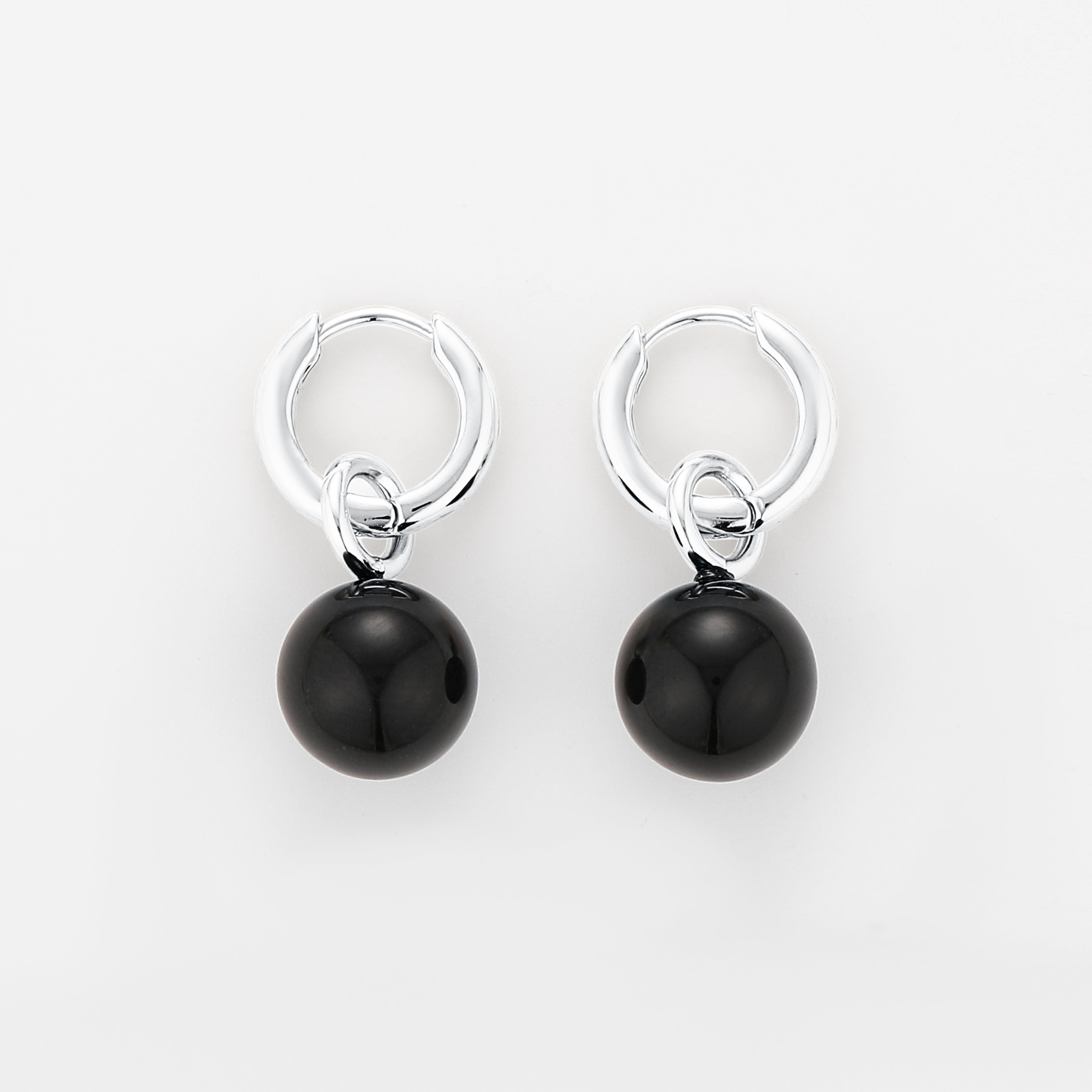 Grace Earrings Black Onyx Silver
