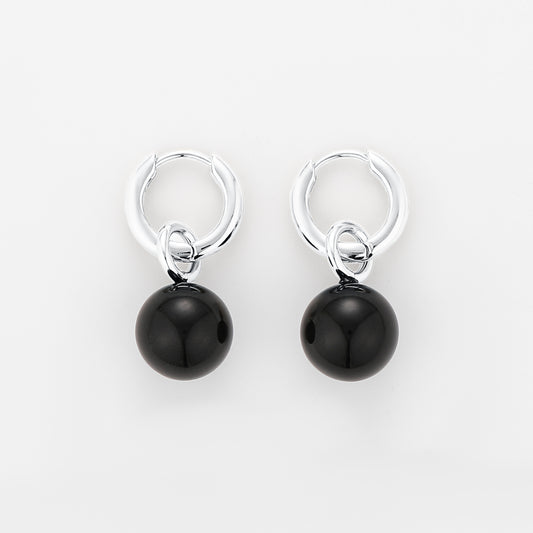 Grace Earrings Black Onyx Silver