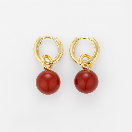 Grace Earrings Carnelian Gold