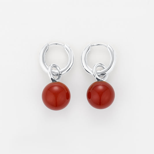 Grace Earrings Carnelian Silver Stellar Whispers