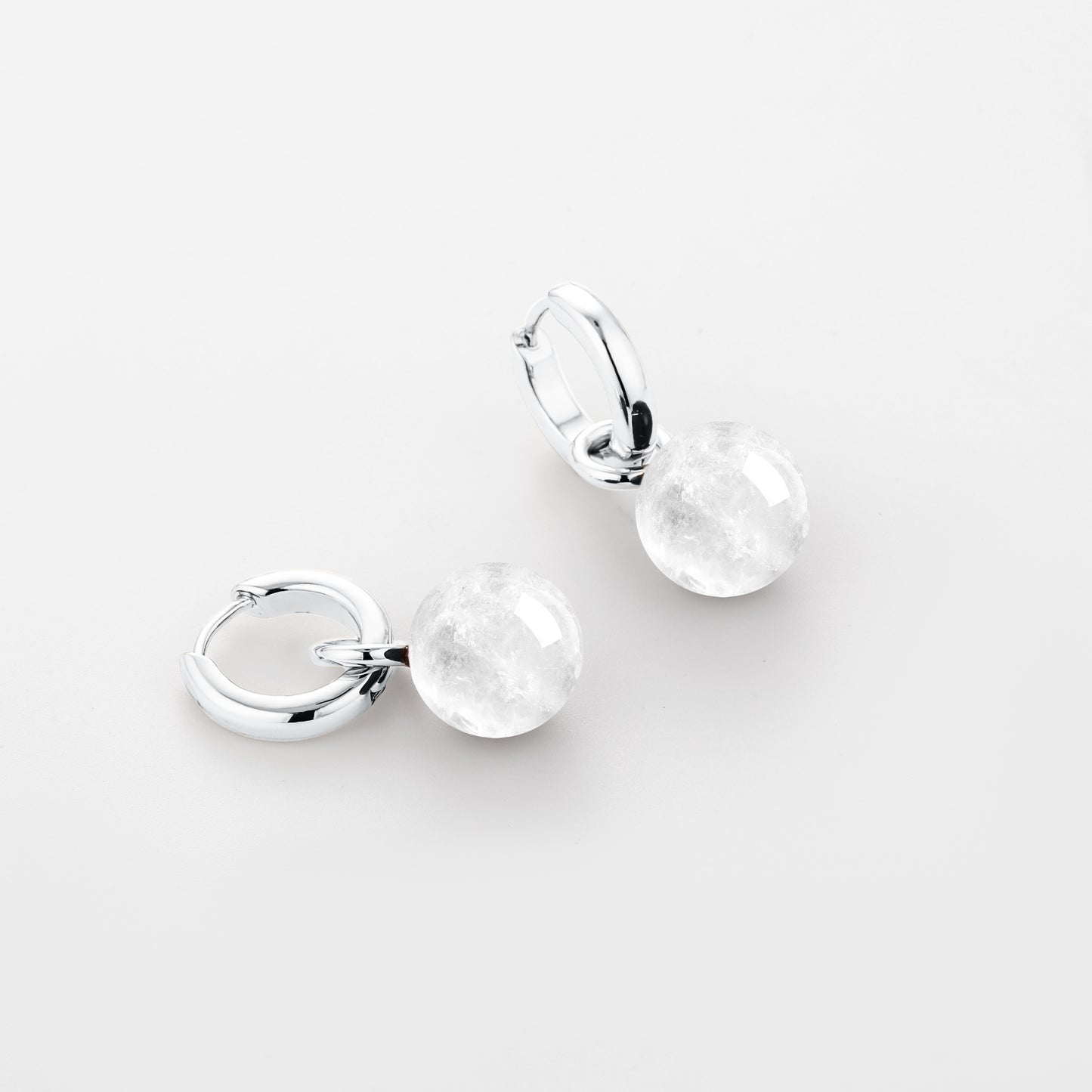 Grace Earrings Clear Quartz Silver