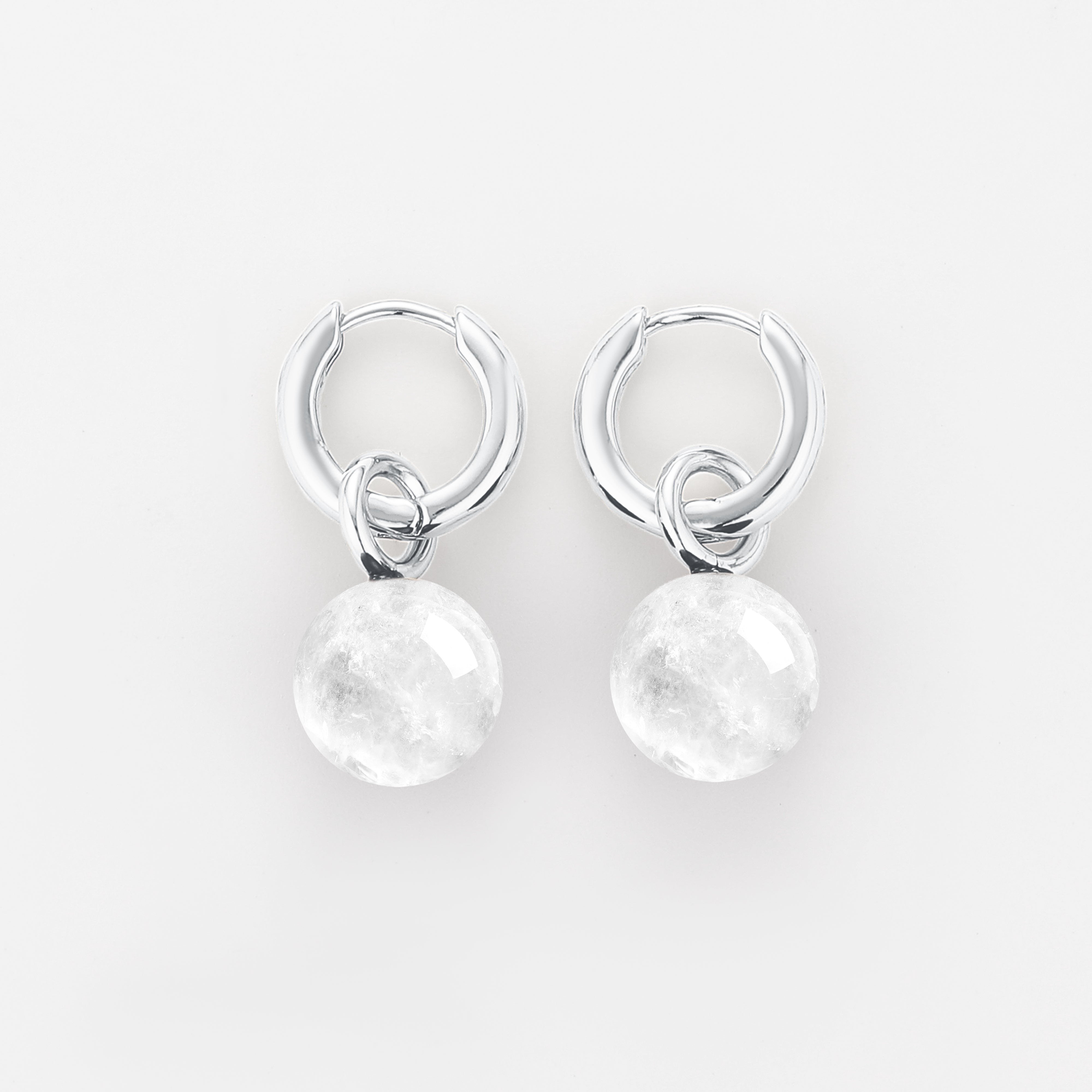 Grace Earrings Clear Quartz Silver