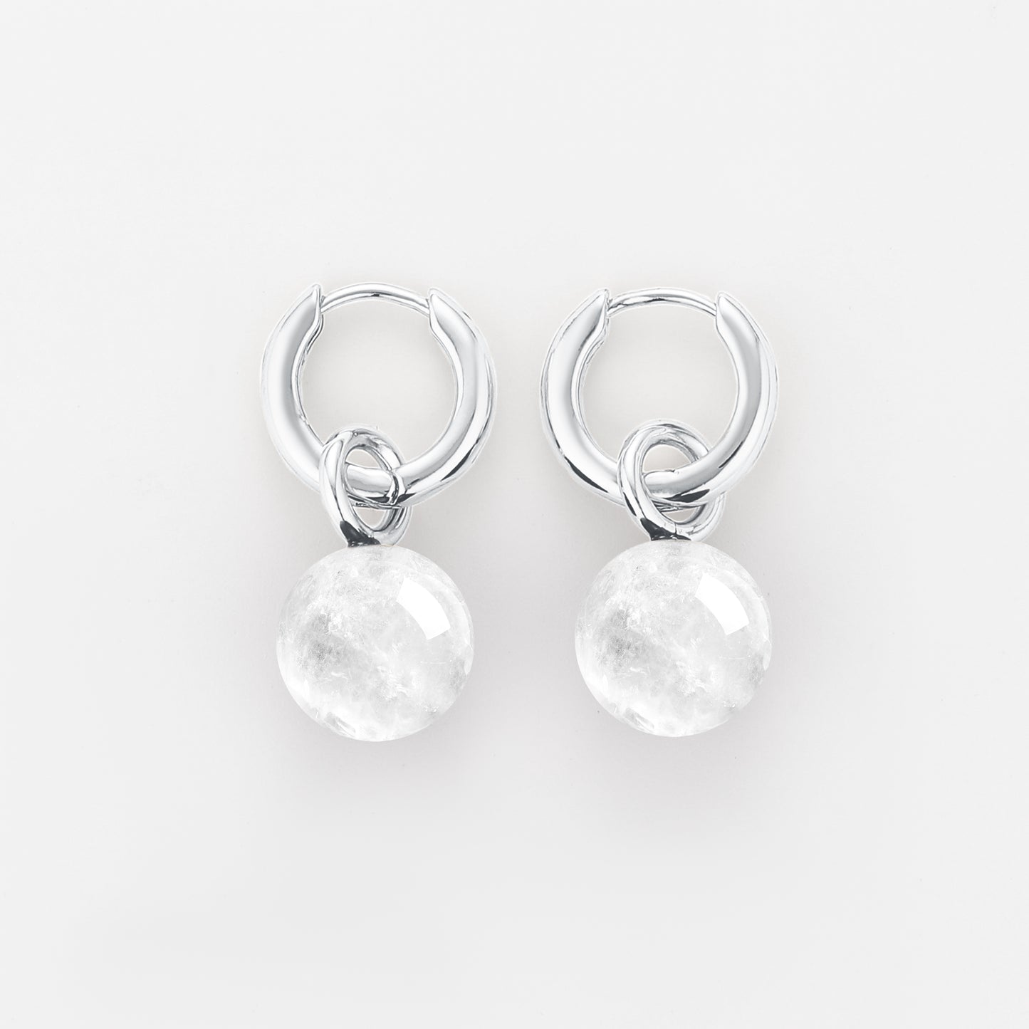 Grace Earrings Clear Quartz Silver