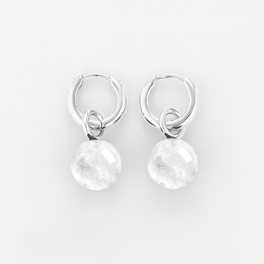 Grace Earrings Clear Quartz Silver