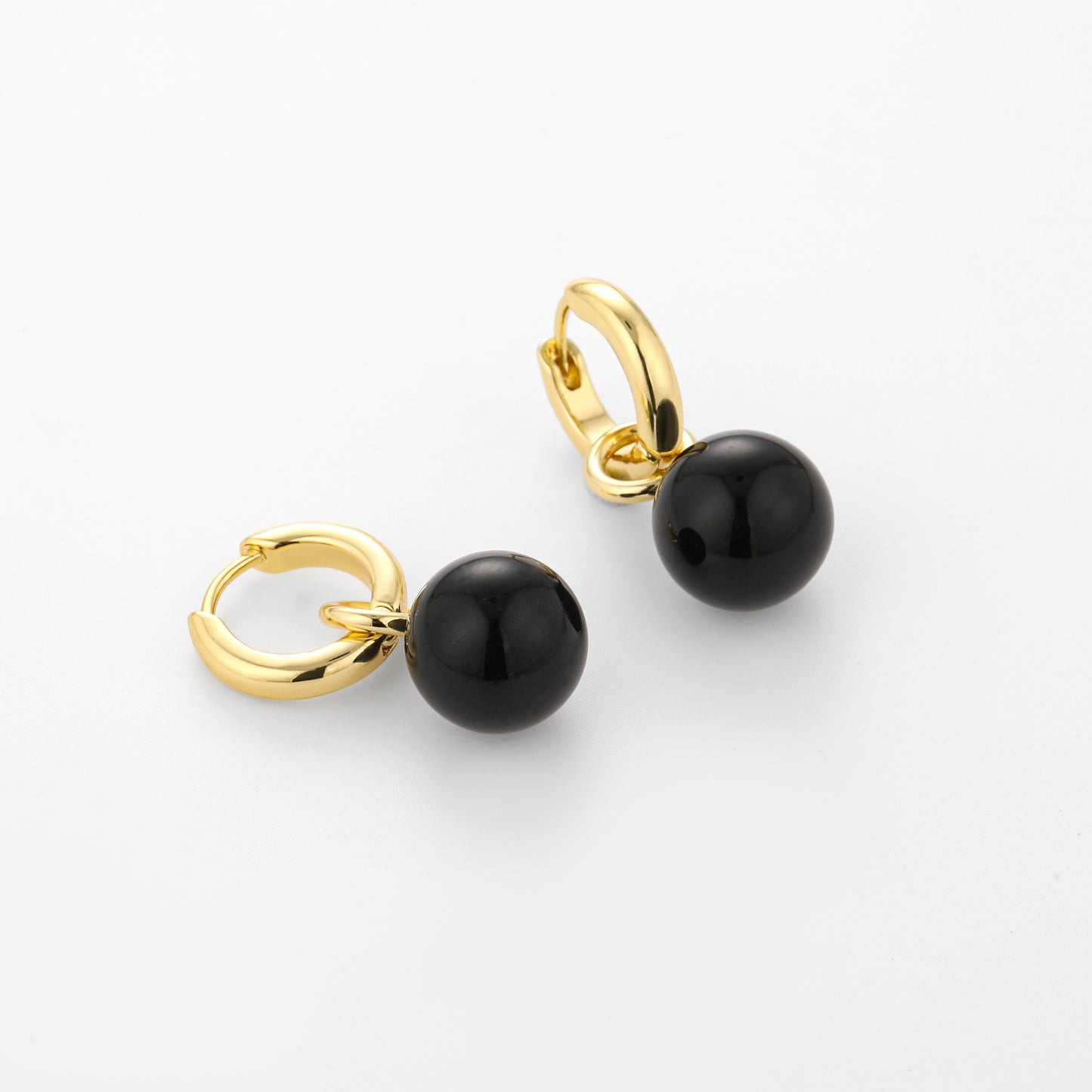Grace Earrings Black Onyx Gold