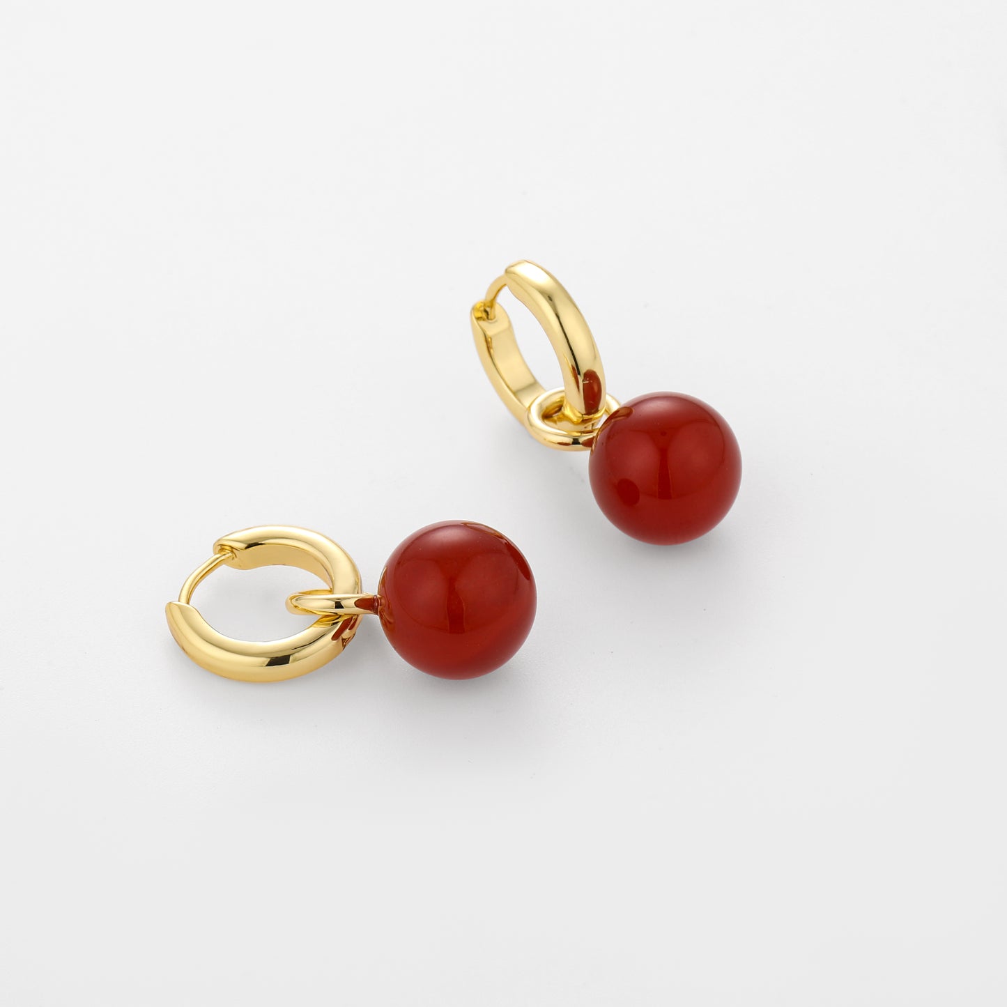 Grace Earrings Carnelian Gold
