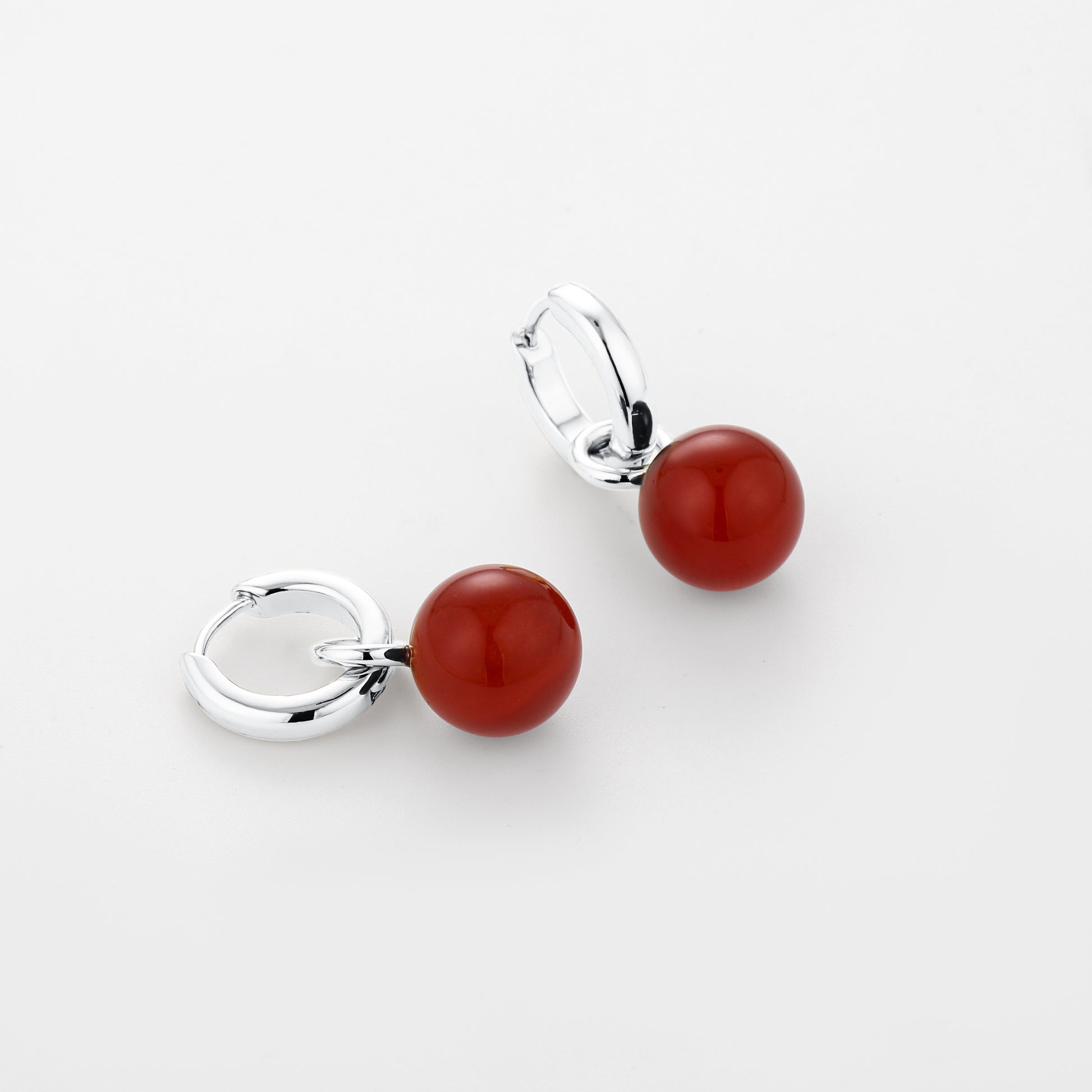 Grace Earrings Carnelian Silver Stellar Whispers