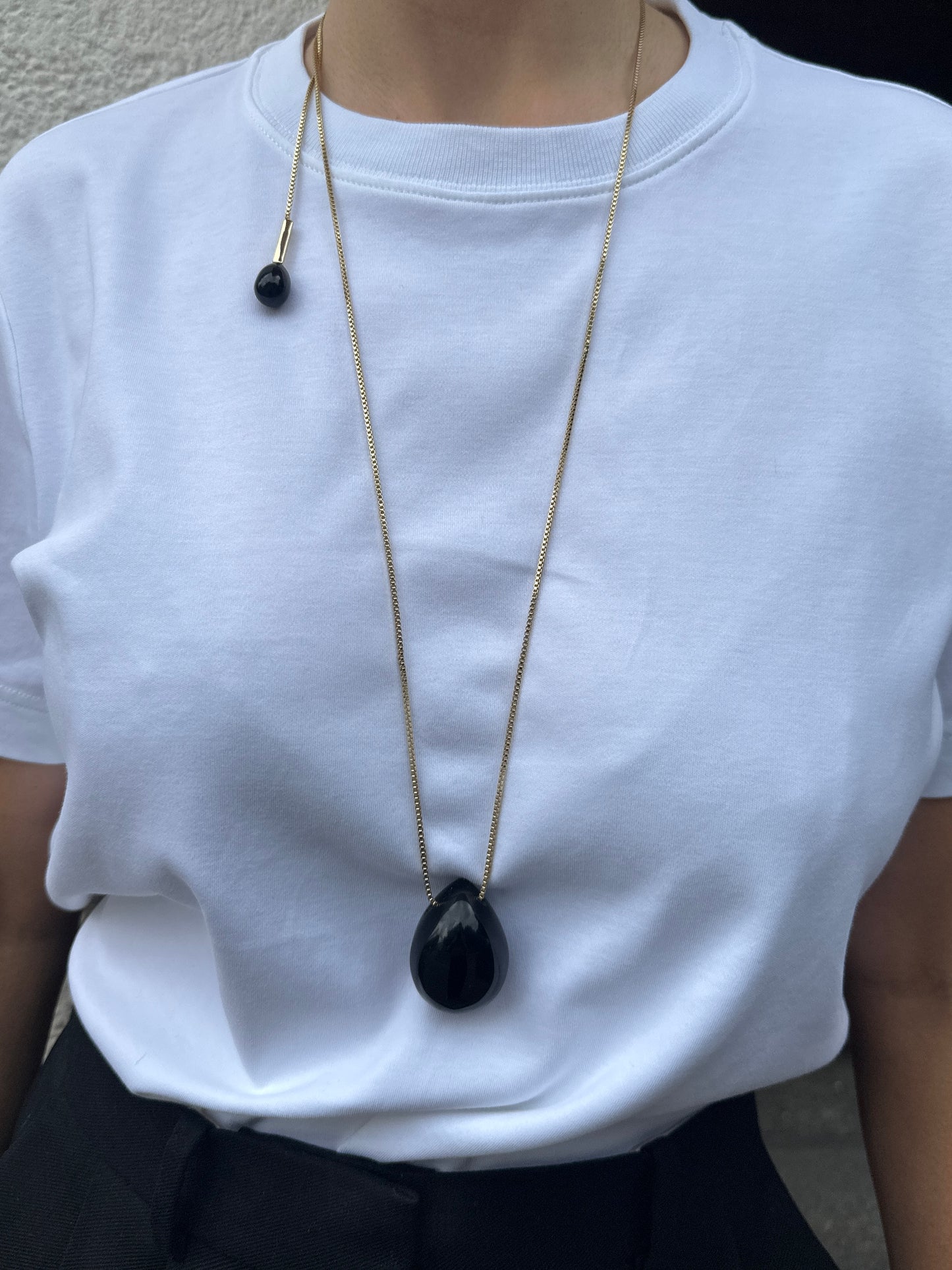 Lumi Necklace Rose Quartz Gold