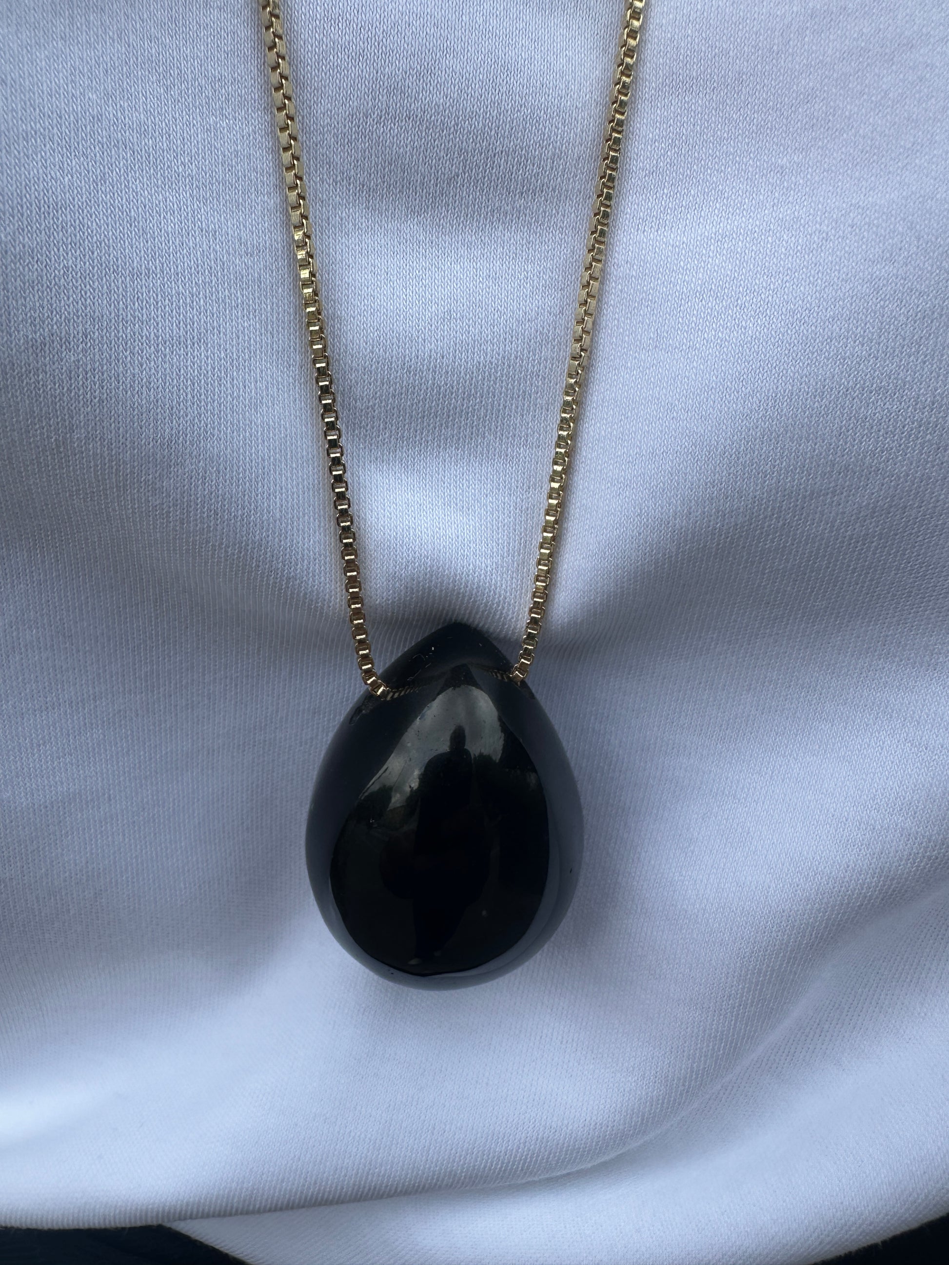 Lumi Pendant Necklace Obsidian Silver Stellar Whispers