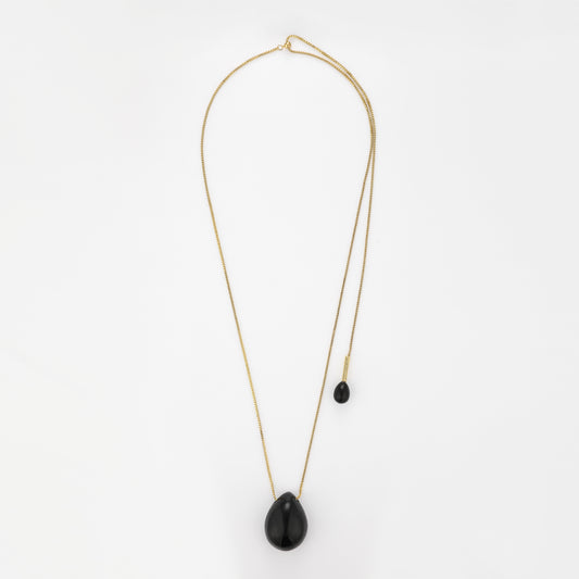 Lumi Necklace Obsidian Gold