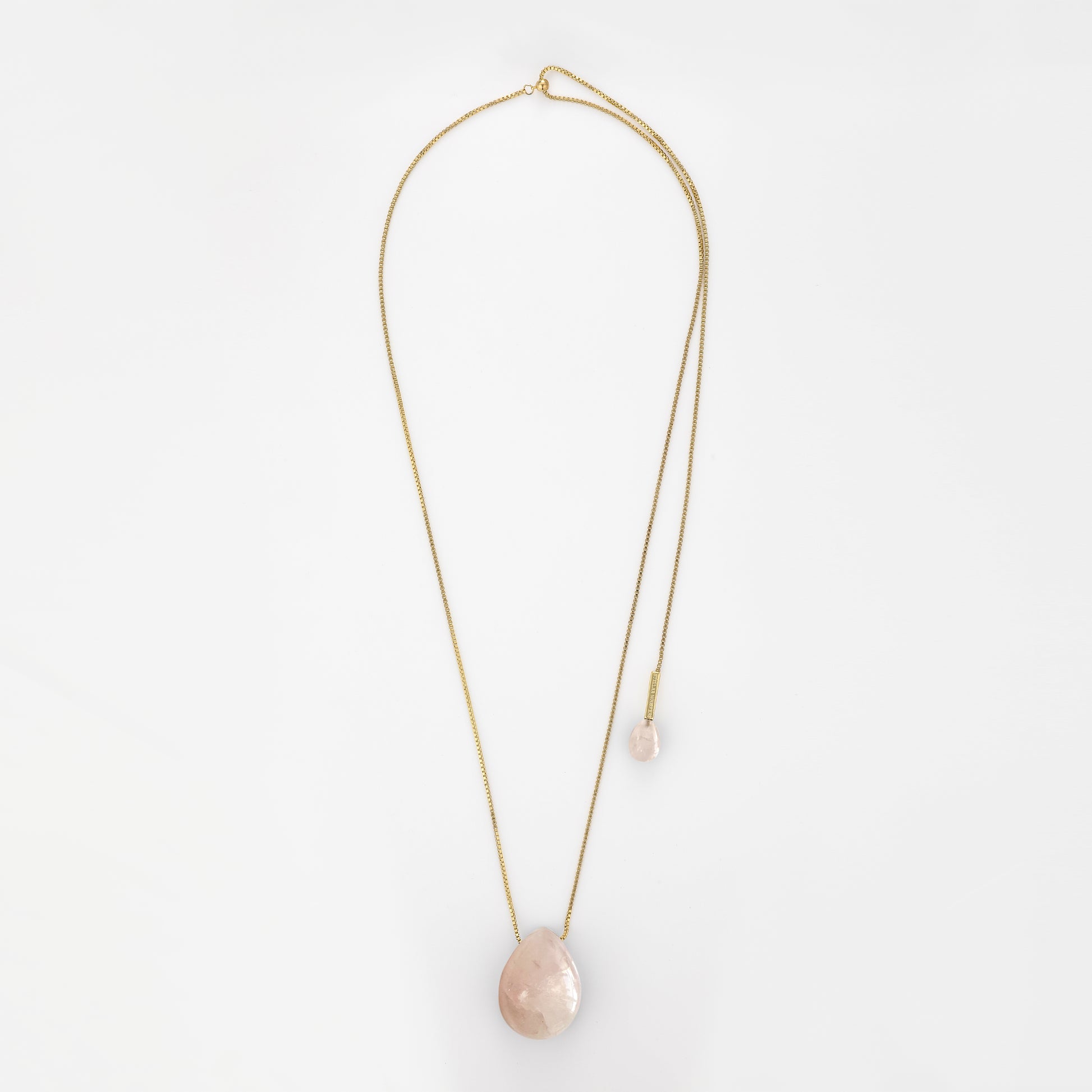 Lumi Pendant Necklace Rose Quartz Gold Stellar Whispers
