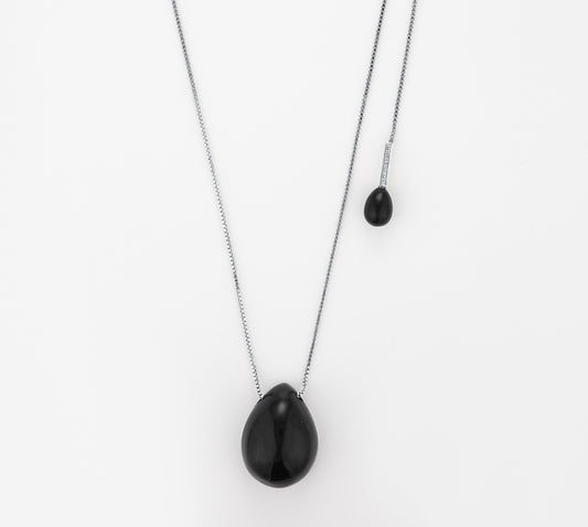 Lumi Necklace Obsidian Silver