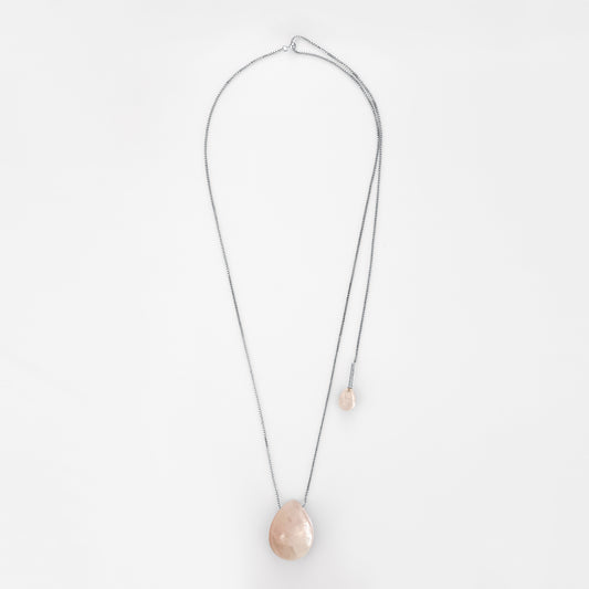 Lumi Pendant Necklace Rose Quartz Silver Stellar Whispers
