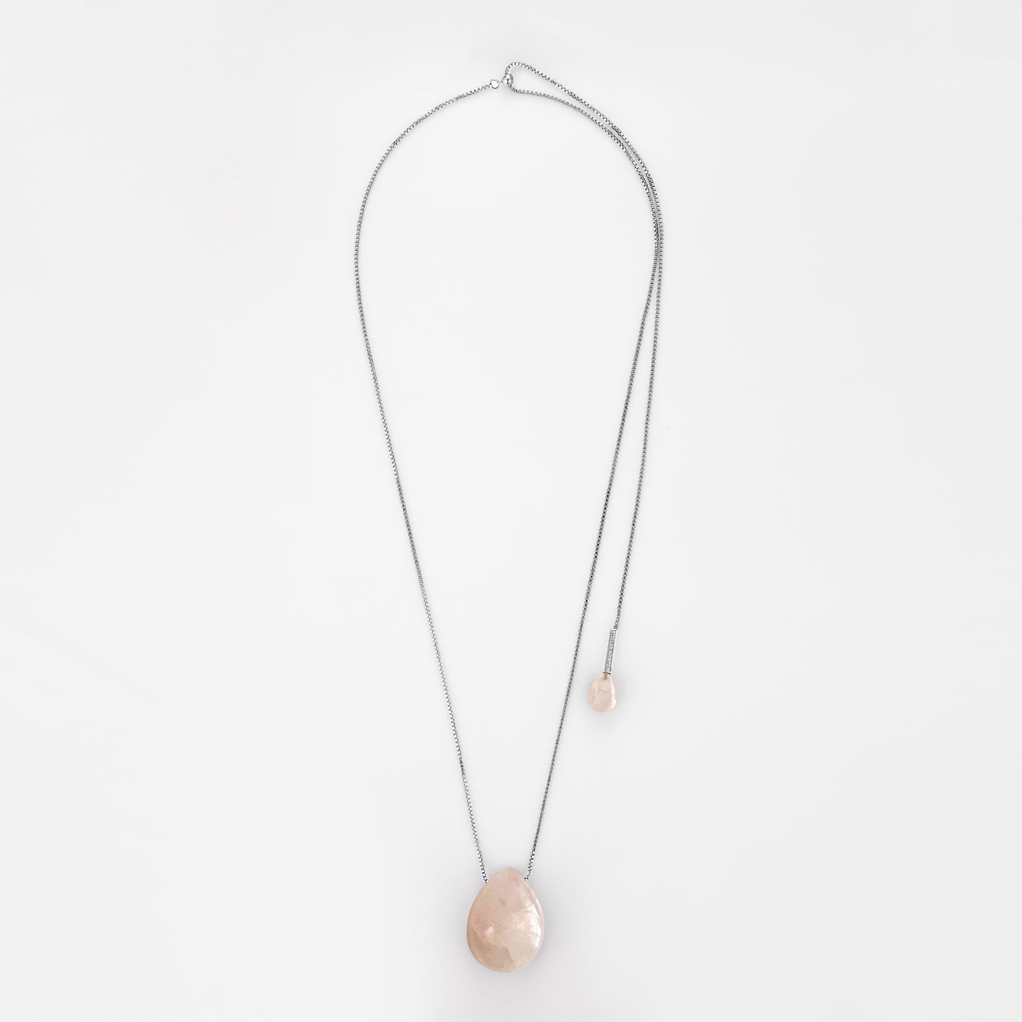 Lumi Necklace Rose Quartz Silver
