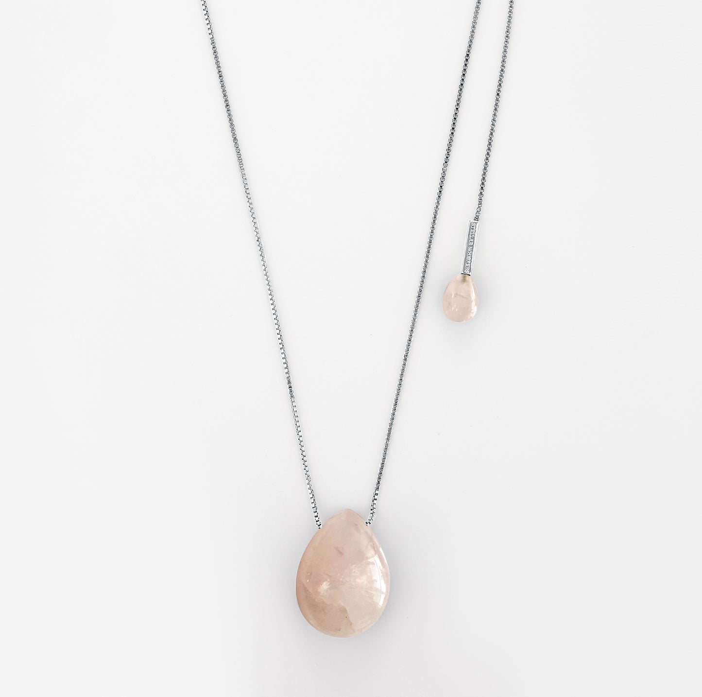 Lumi Necklace Rose Quartz Silver