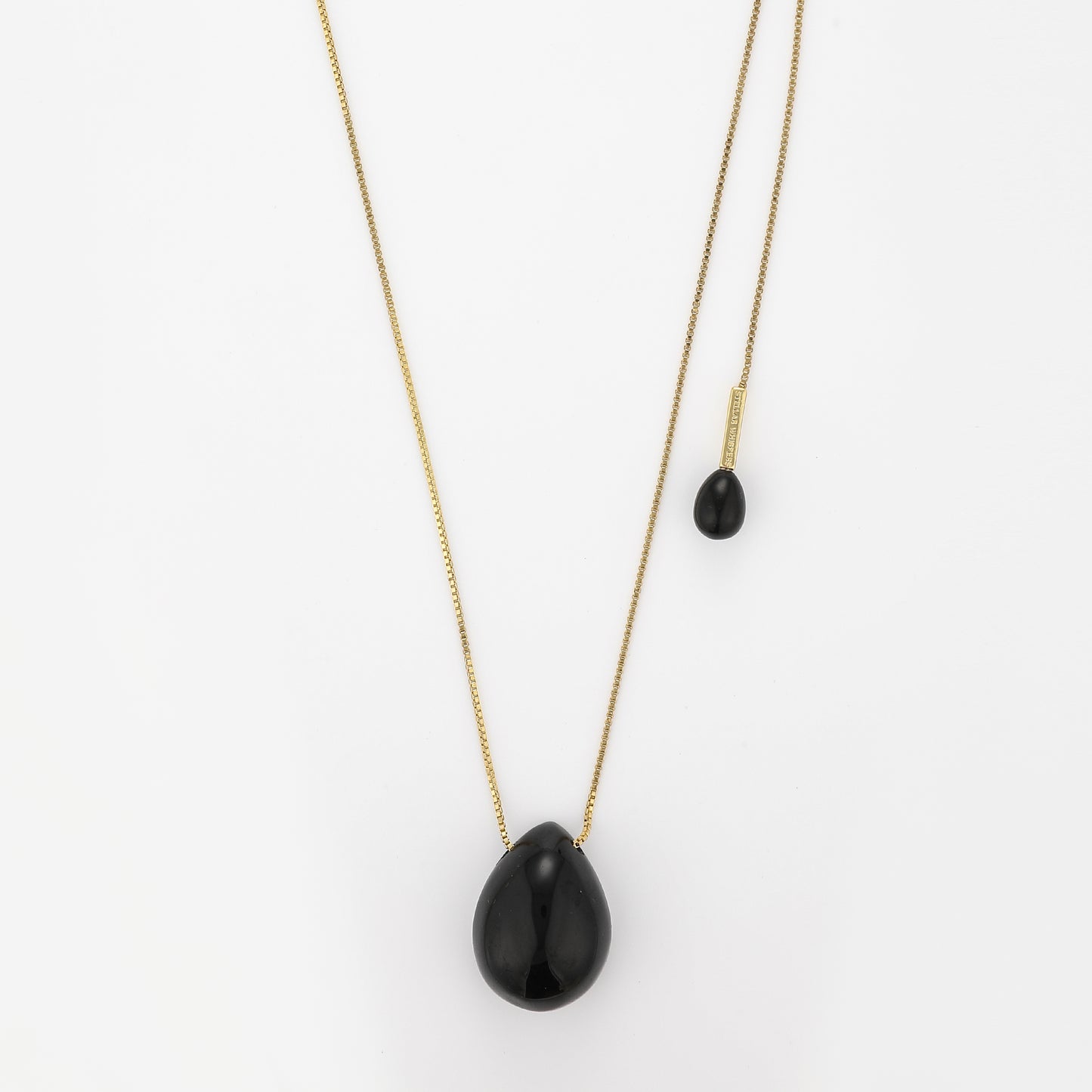 Lumi Necklace Obsidian Gold