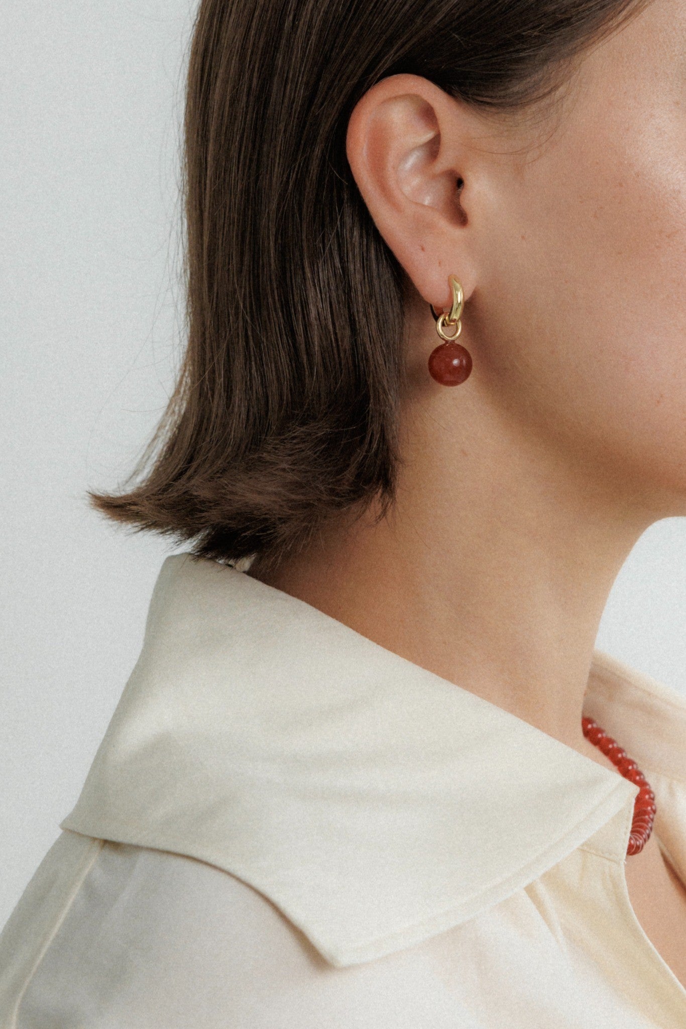 Grace Earrings Carnelian Silver Stellar Whispers