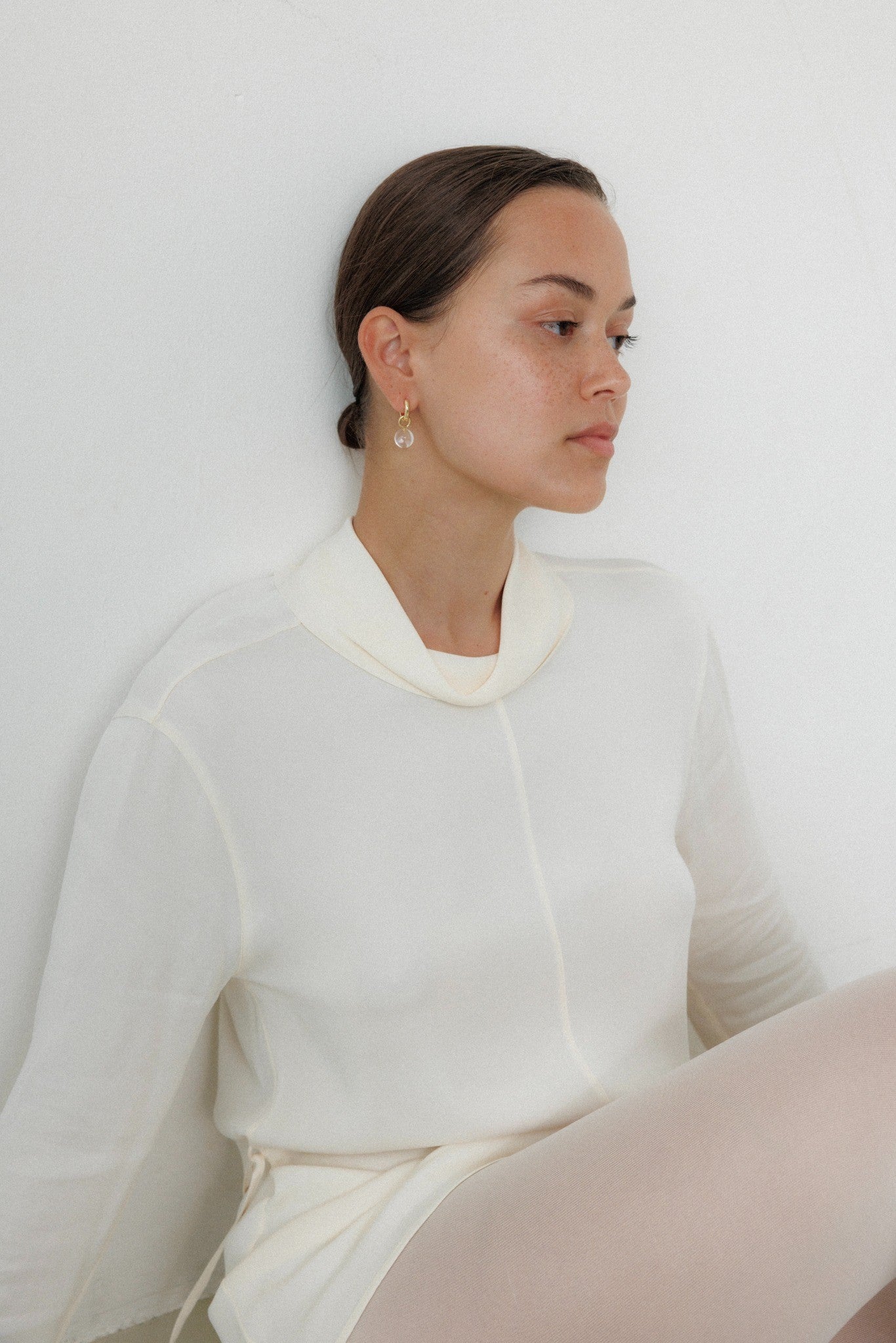 Grace Earrings Clear Quartz Gold Stellar Whispers