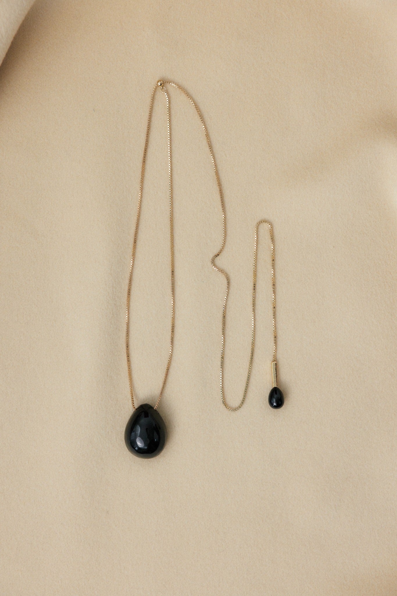 Lumi Pendant Necklace Obsidian Gold Stellar Whispers