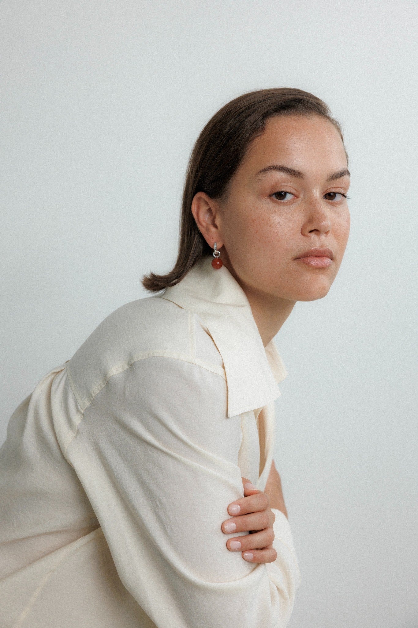 Grace Earrings Carnelian Silver Stellar Whispers